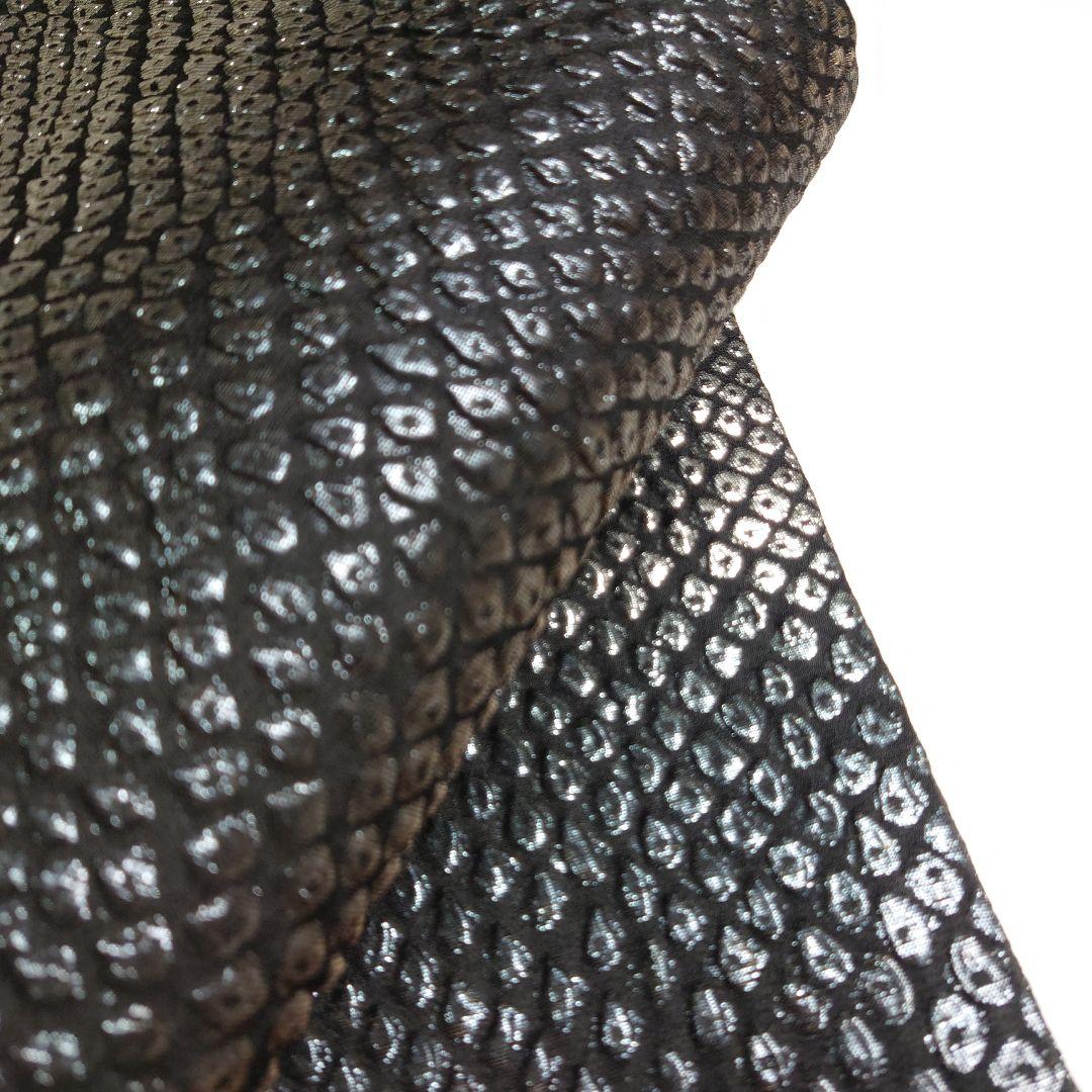 正絹 袋帯 六通柄 岡文織物謹製 鹿子柄 ギラギラ モード 洒落 逸品 未使用品