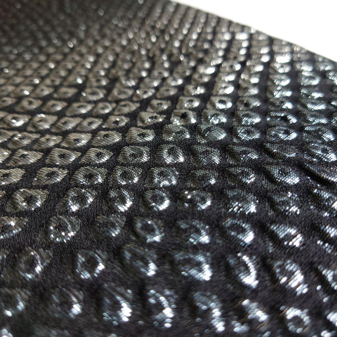 正絹 袋帯 六通柄 岡文織物謹製 鹿子柄 ギラギラ モード 洒落 逸品 未使用品