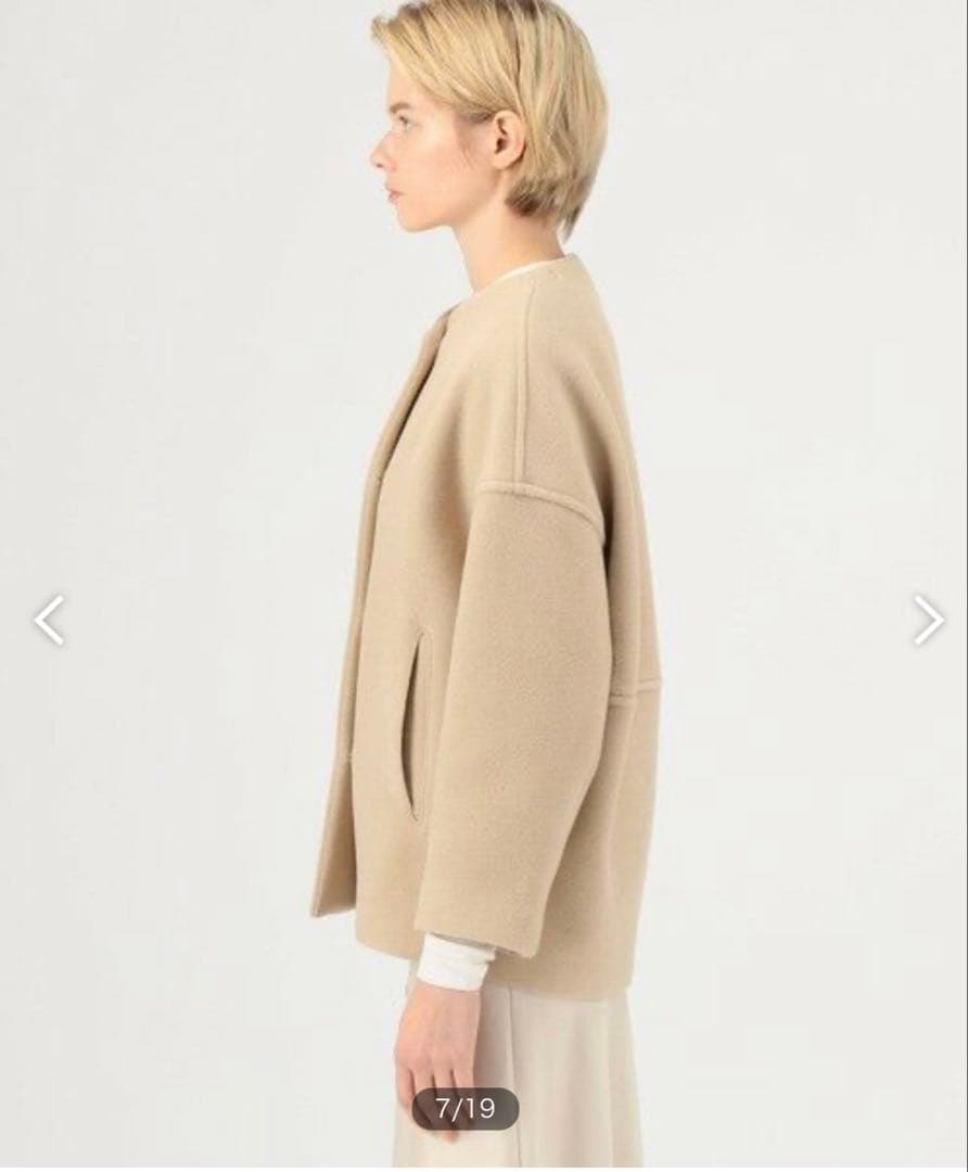 トゥモローランド　ウールナイロンベロア コクーンコート