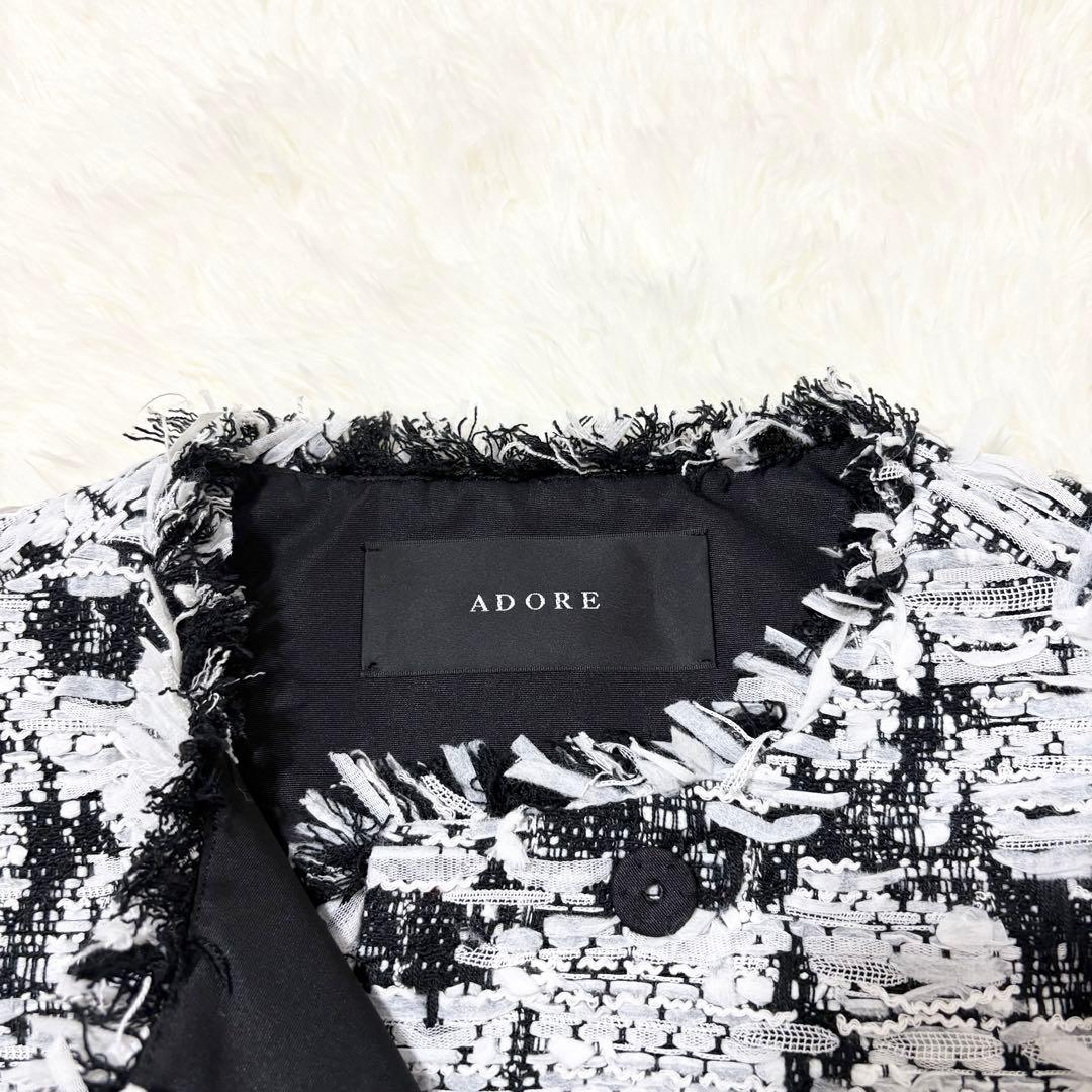 未使用品級✨アドーア　24SS マリア・ケント社　ツイード ジャケット　七分袖