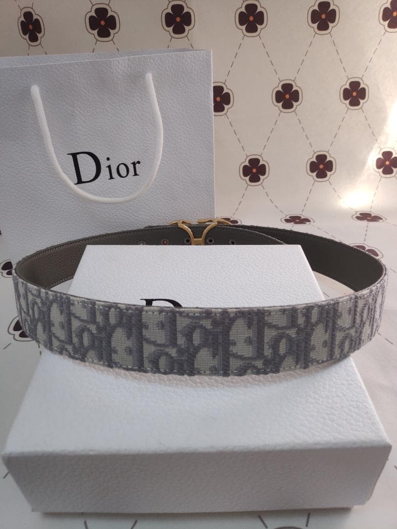 レザーベルト EUR80（95CM） グレー/銀色金具