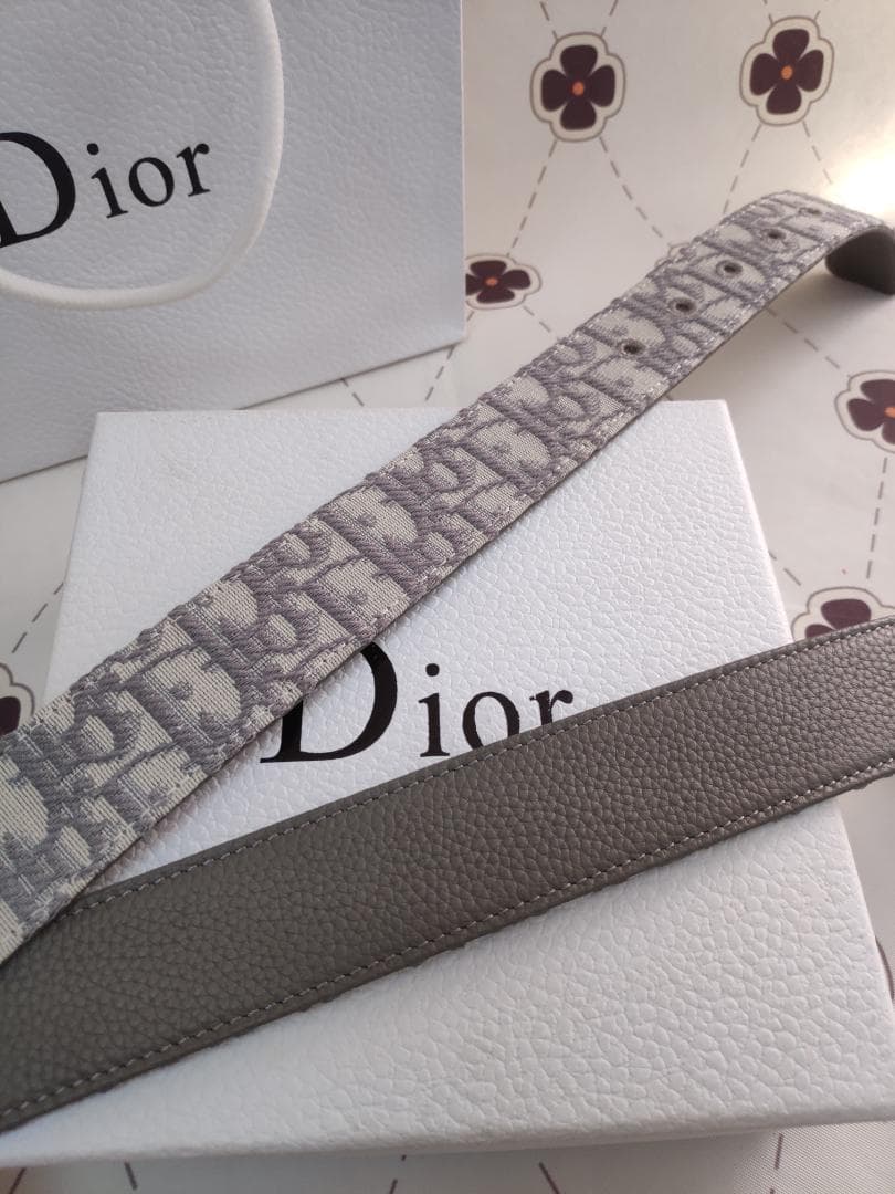 レザーベルト EUR80（95CM） グレー/銀色金具