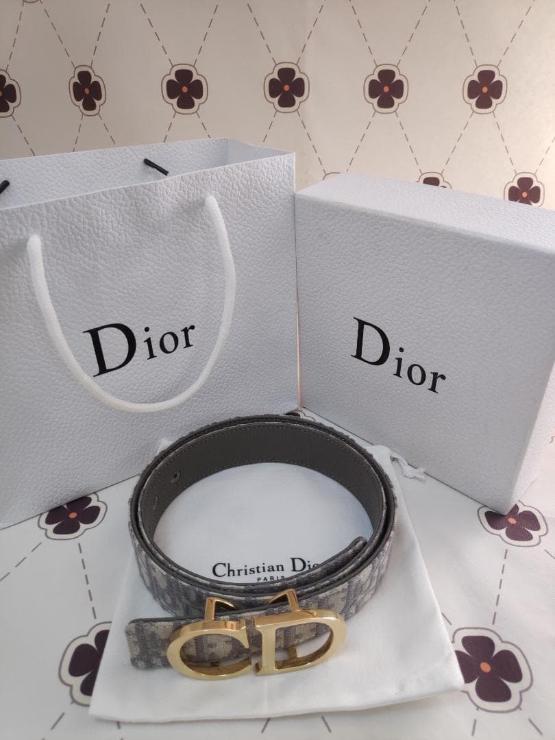 レザーベルト EUR80（95CM） グレー/銀色金具