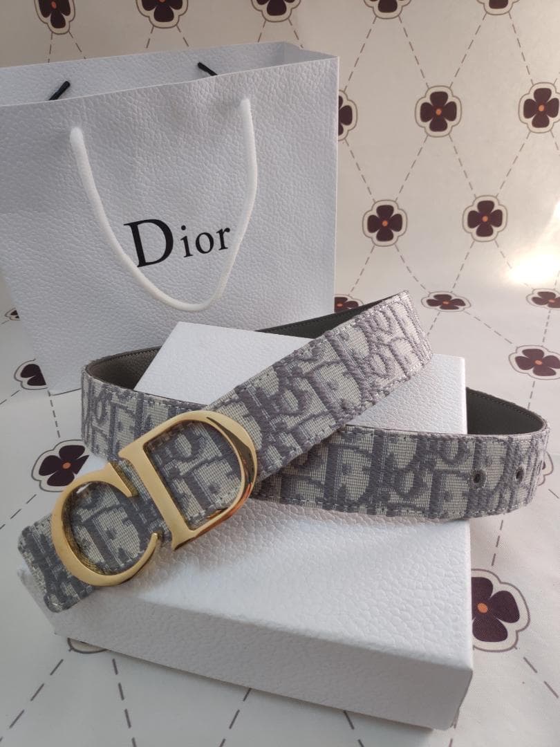 レザーベルト EUR80（95CM） グレー/銀色金具