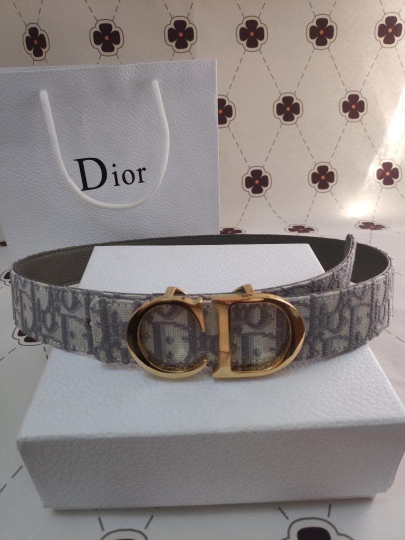 レザーベルト EUR80（95CM） グレー/銀色金具