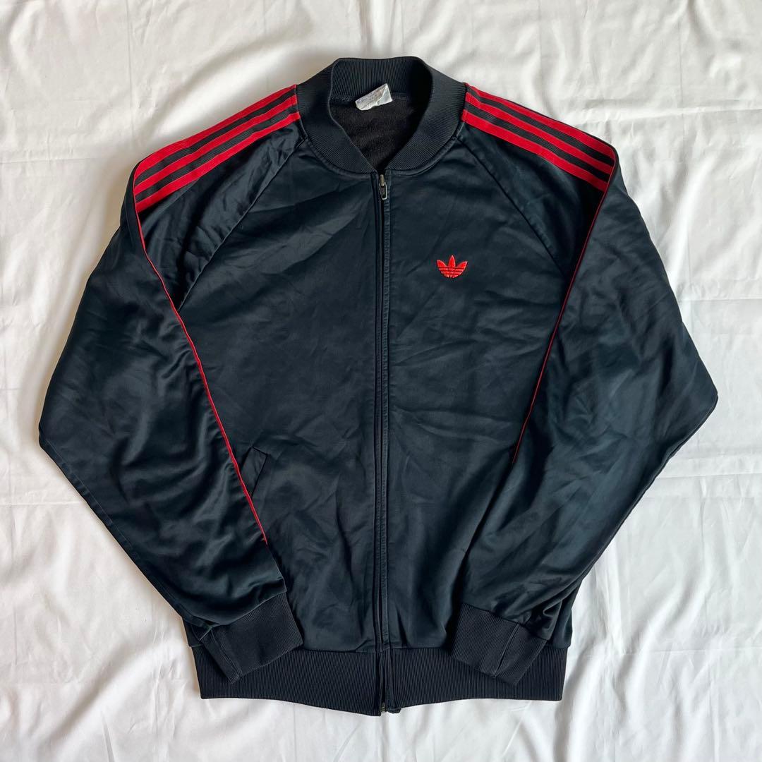 80s adidas atp トラックジャケット 黒×赤 L USA製
