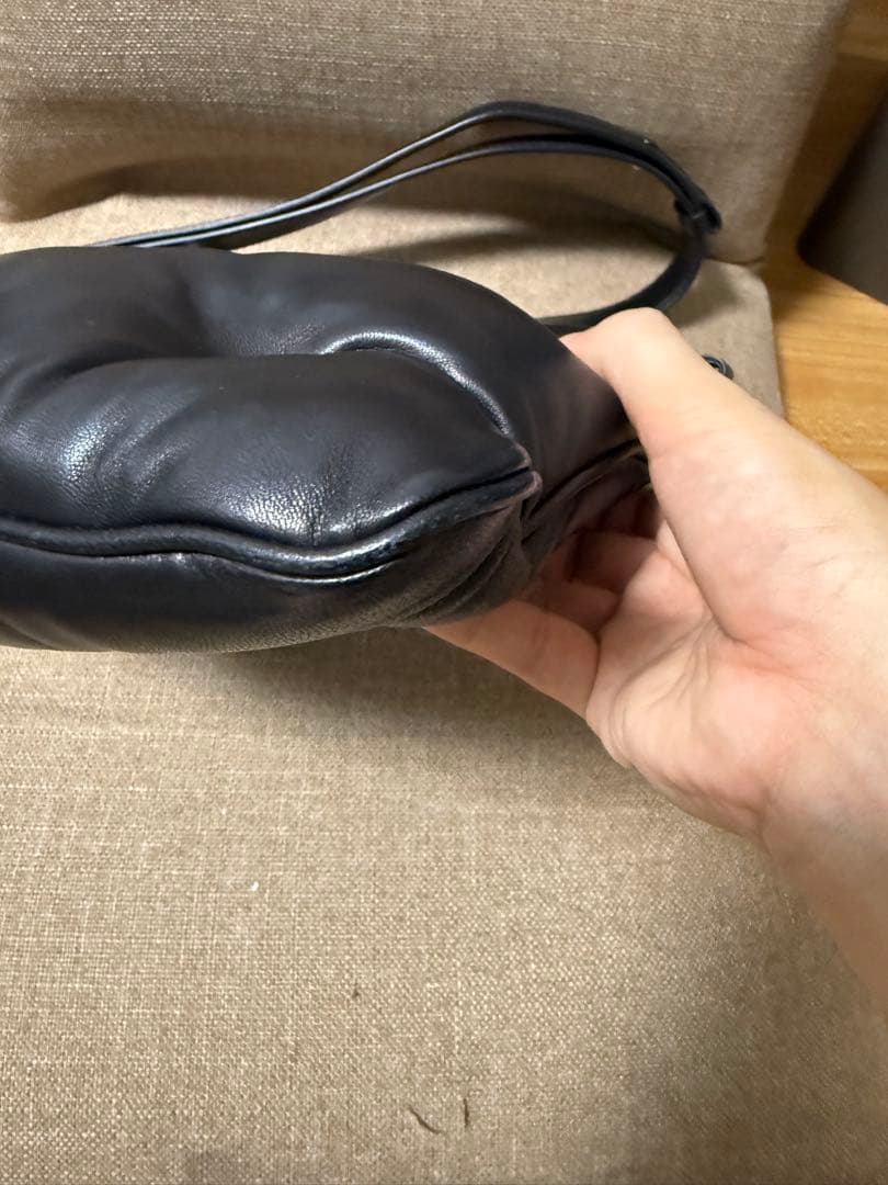 【美品】マルジェラ グラムスラム ショルダーバッグ ブラック レザー