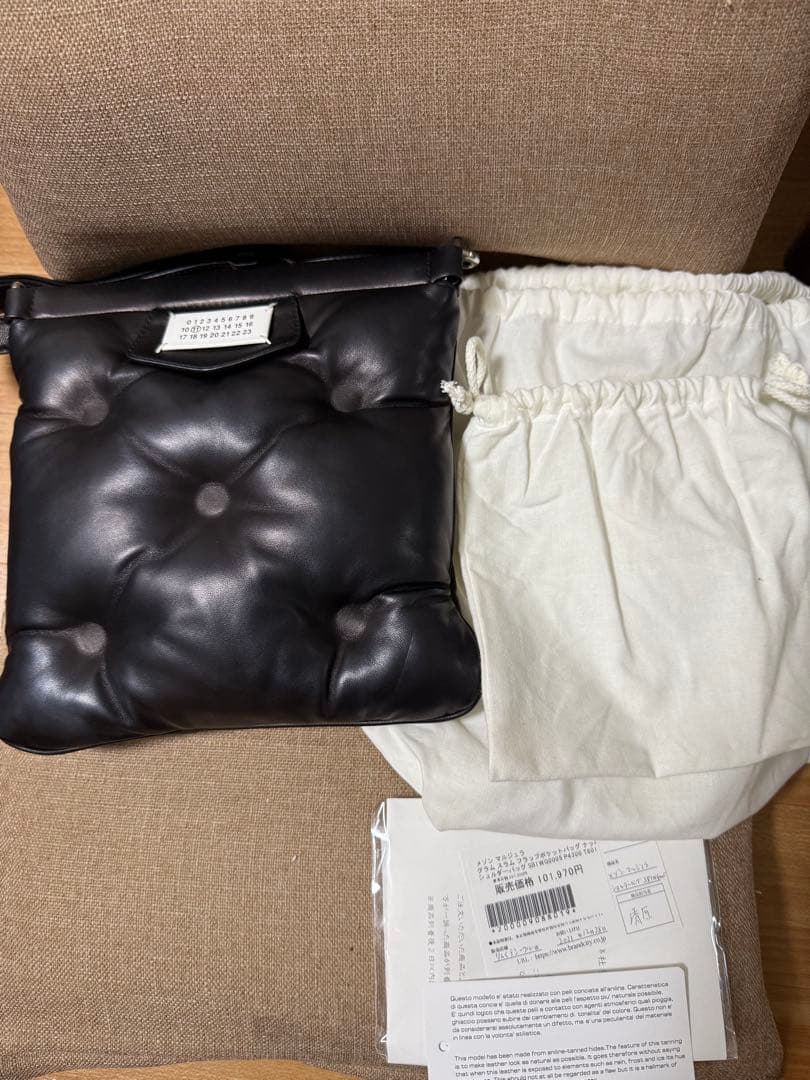 【美品】マルジェラ グラムスラム ショルダーバッグ ブラック レザー