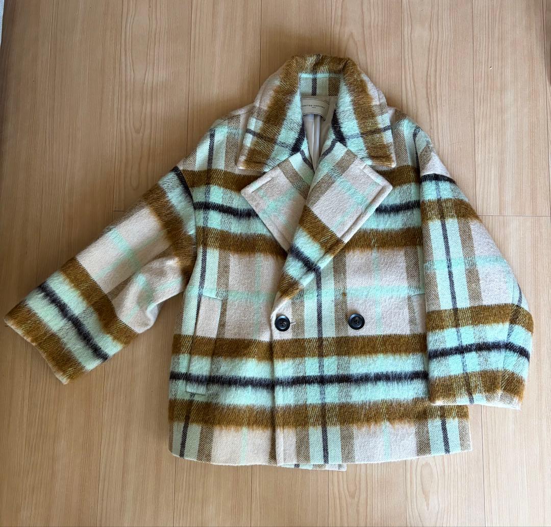 UNITED ARROWS チェック柄 ダブルブレストコート