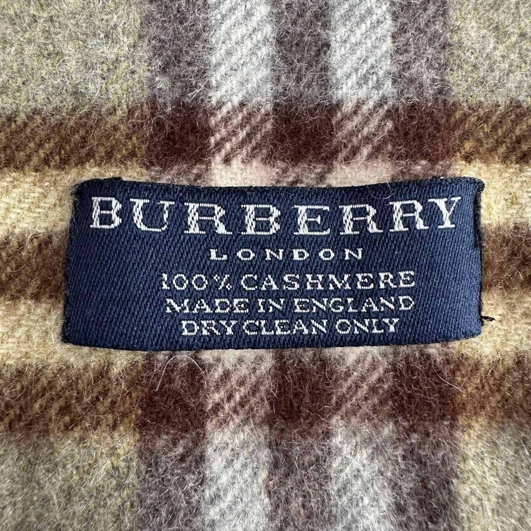 美品☆カシミヤ100% バーバリーロンドン マフラー ノバチェック グレー 秋冬