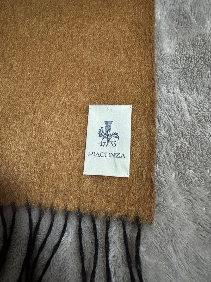 PIACENZA カシミヤ マフラー ブラウン/グレー