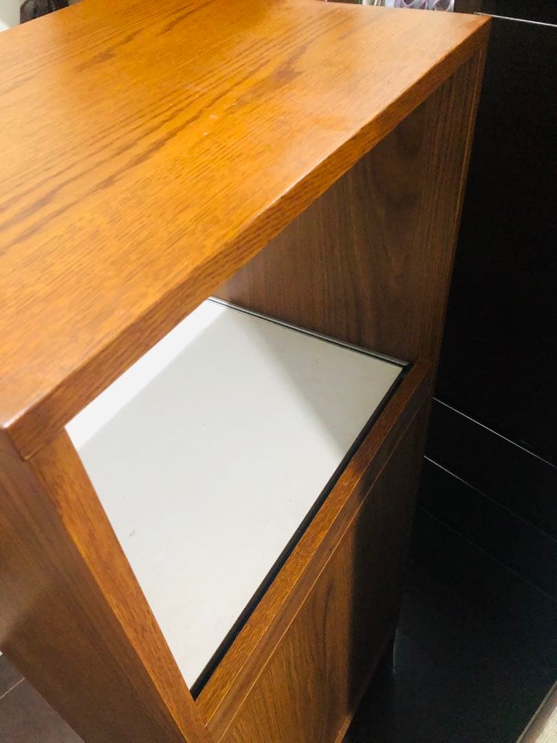 unico ウニコ　ブラウン木製レンジ台 引き出し付き