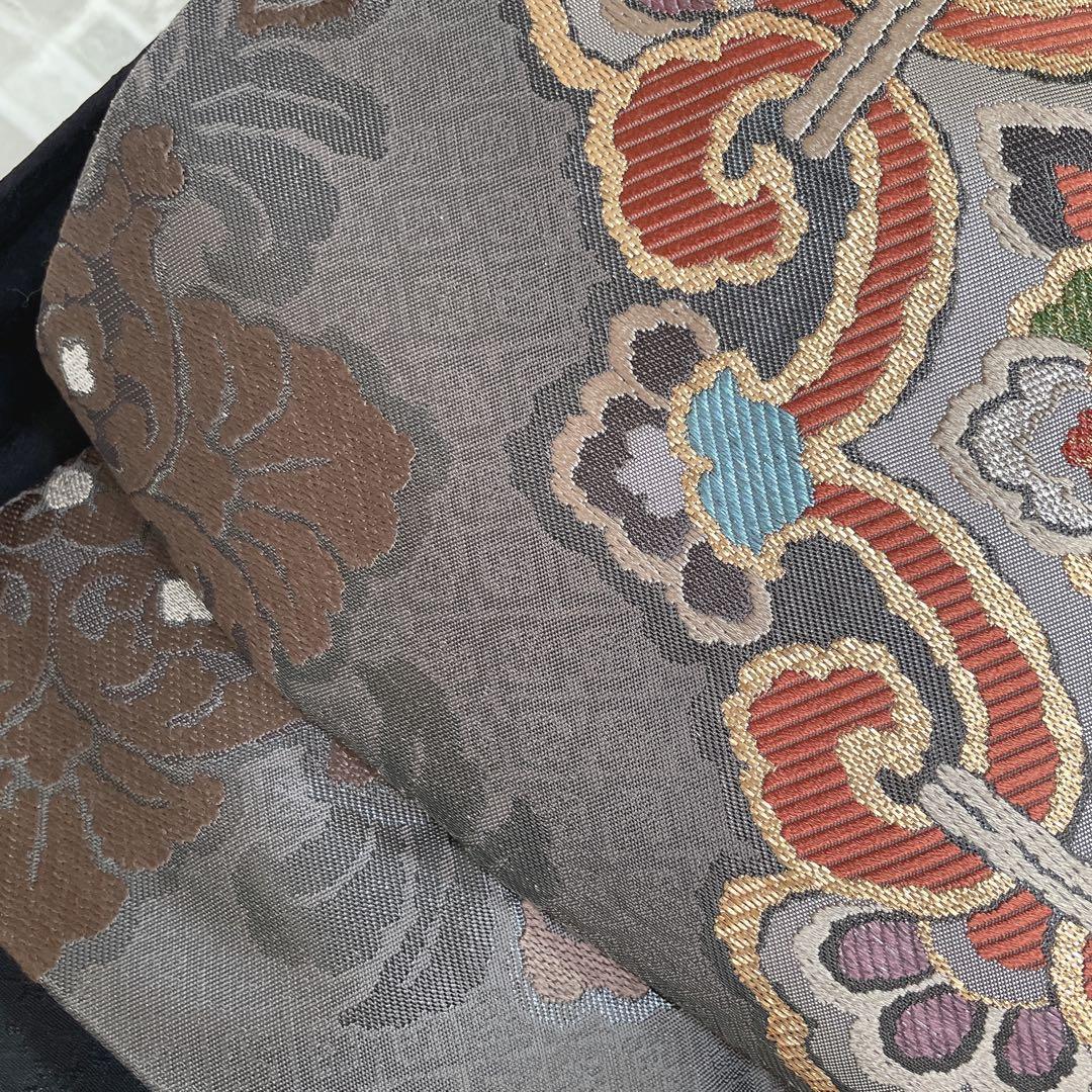 訪問着　フルセット　薔薇　月夜　黒地　金彩加工　おおみ安心ガード加工　着物　Q5