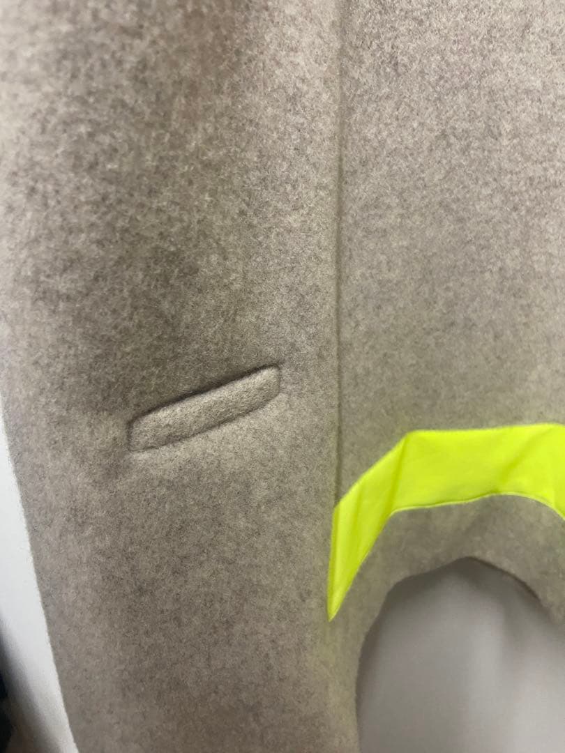 ドゥルカマラ　サイズ0 美品　ベージュ ウール ロングコート 蛍光イエロー