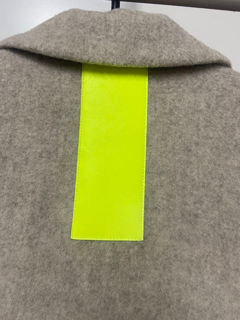 ドゥルカマラ　サイズ0 美品　ベージュ ウール ロングコート 蛍光イエロー