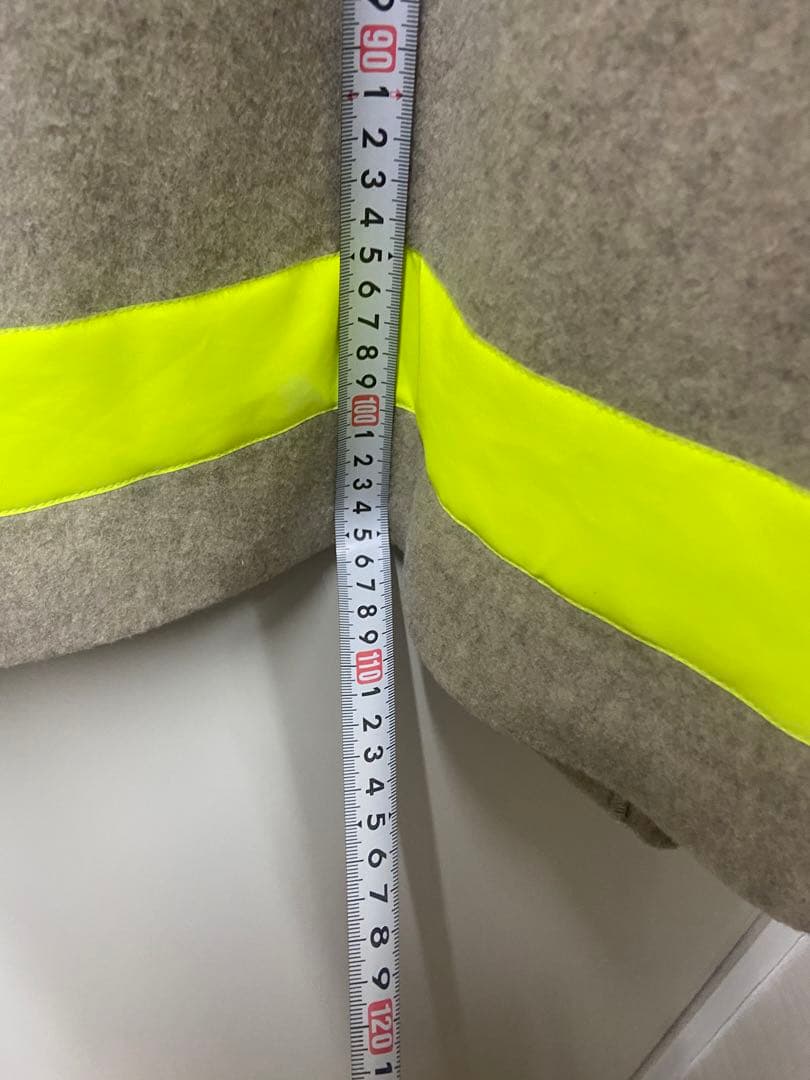 ドゥルカマラ　サイズ0 美品　ベージュ ウール ロングコート 蛍光イエロー