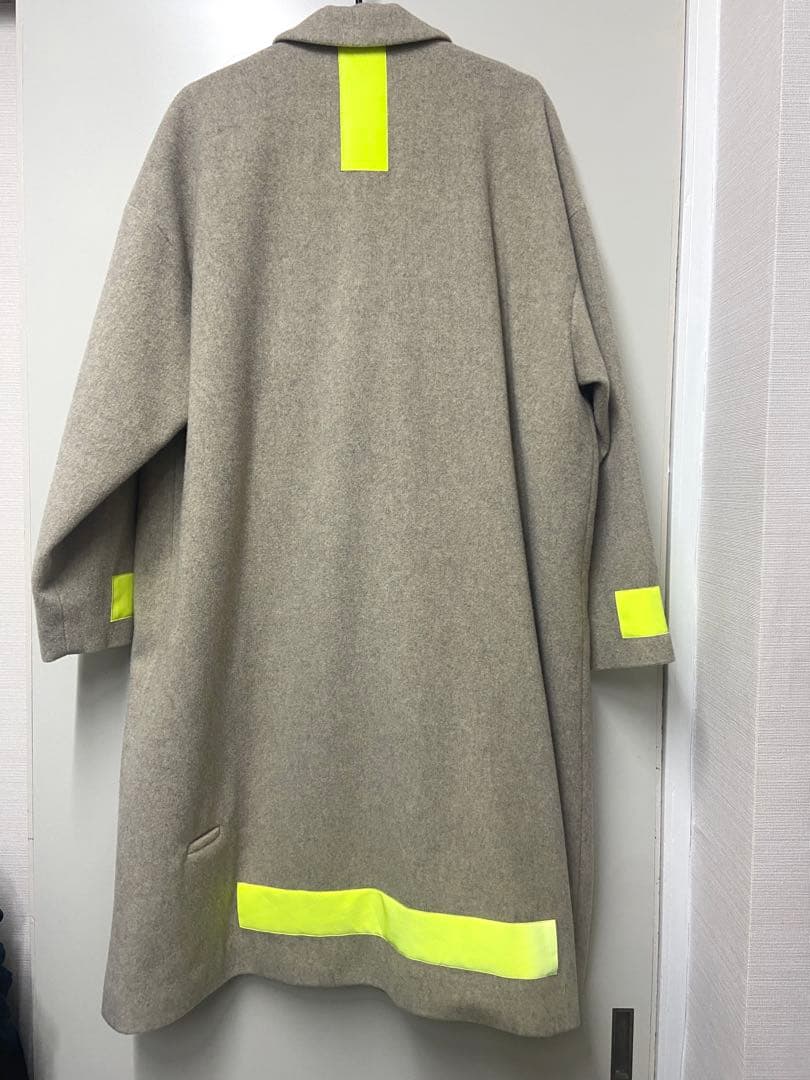 ドゥルカマラ　サイズ0 美品　ベージュ ウール ロングコート 蛍光イエロー