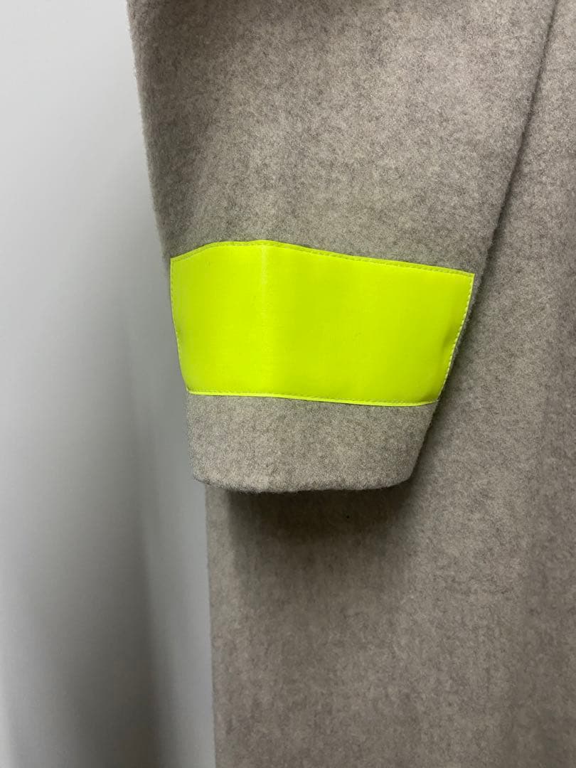 ドゥルカマラ　サイズ0 美品　ベージュ ウール ロングコート 蛍光イエロー