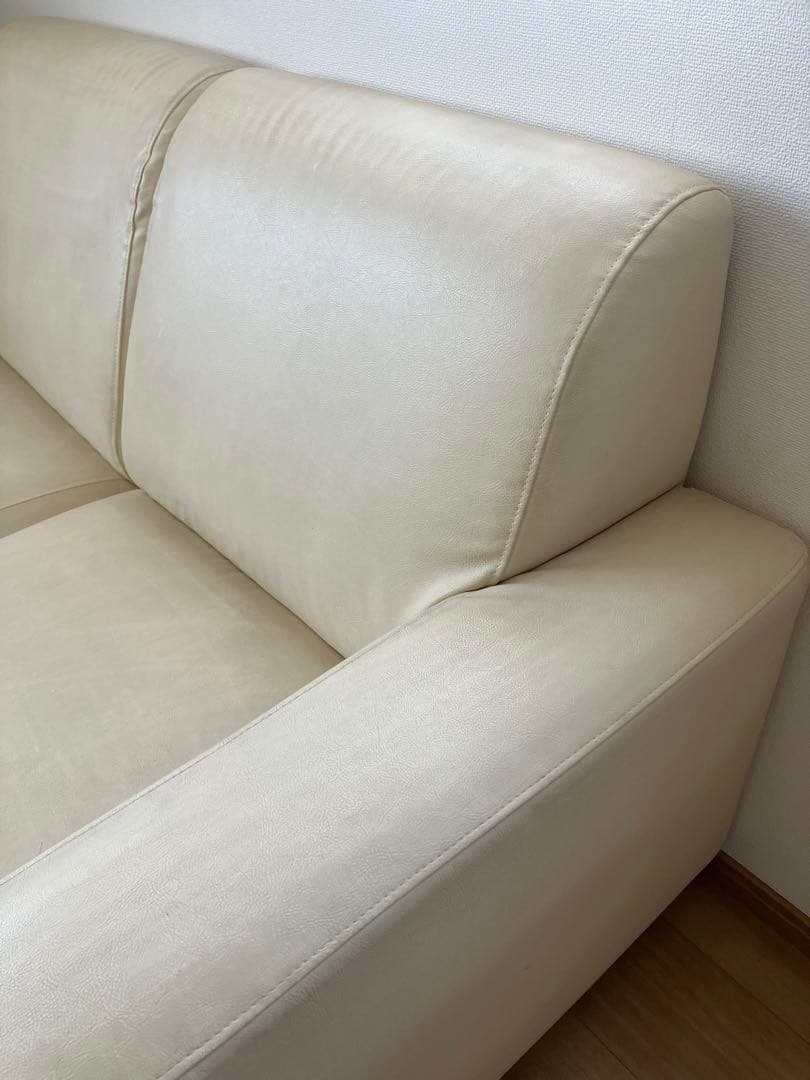 【Heavy】2人掛けソファ 白 革 シンプル おしゃれ 手入れが楽