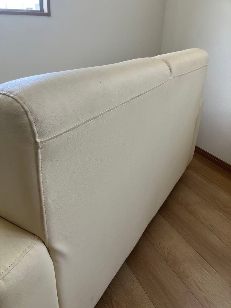 【Heavy】2人掛けソファ 白 革 シンプル おしゃれ 手入れが楽