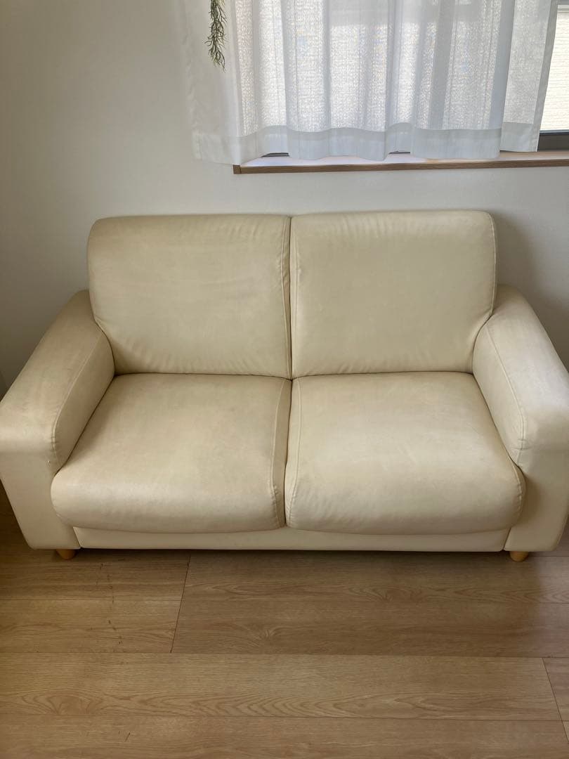 【Heavy】2人掛けソファ 白 革 シンプル おしゃれ 手入れが楽