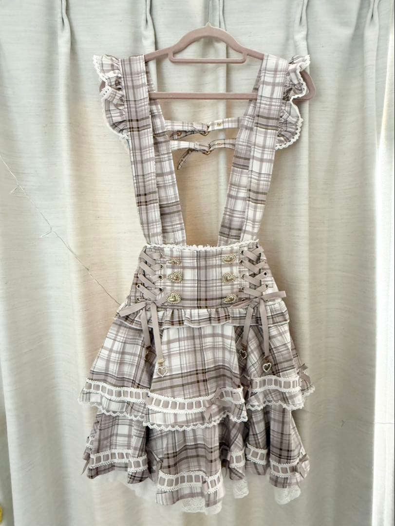 【購入者確定済み】LIZLISA はしごリボンチェックティアードスカパン