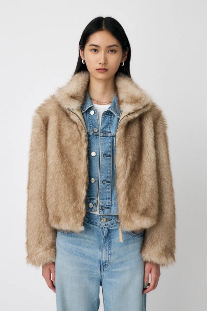 moussy マウジー　F/FUR STAND COLLAR ジャケット　ファー