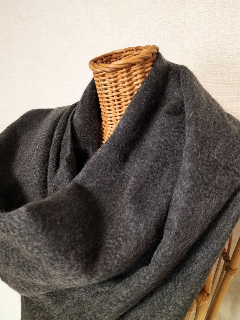 Fiorenza フィオレンツァ カシミア大判ストール ダークグレー イタリア製