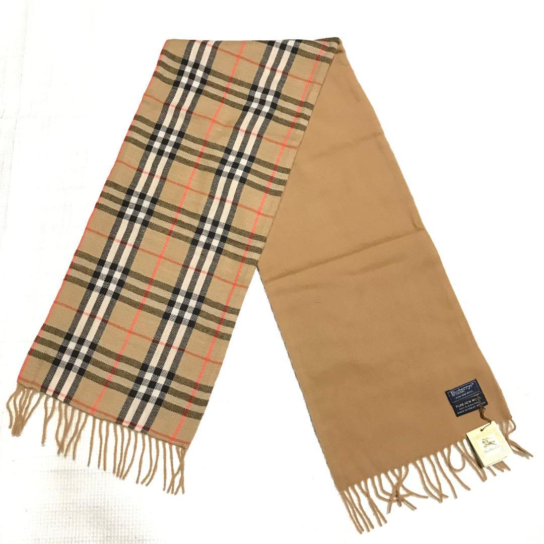 新品 英国製 Burberry バーバリー ホース刺繍 ウール マフラー 未使用