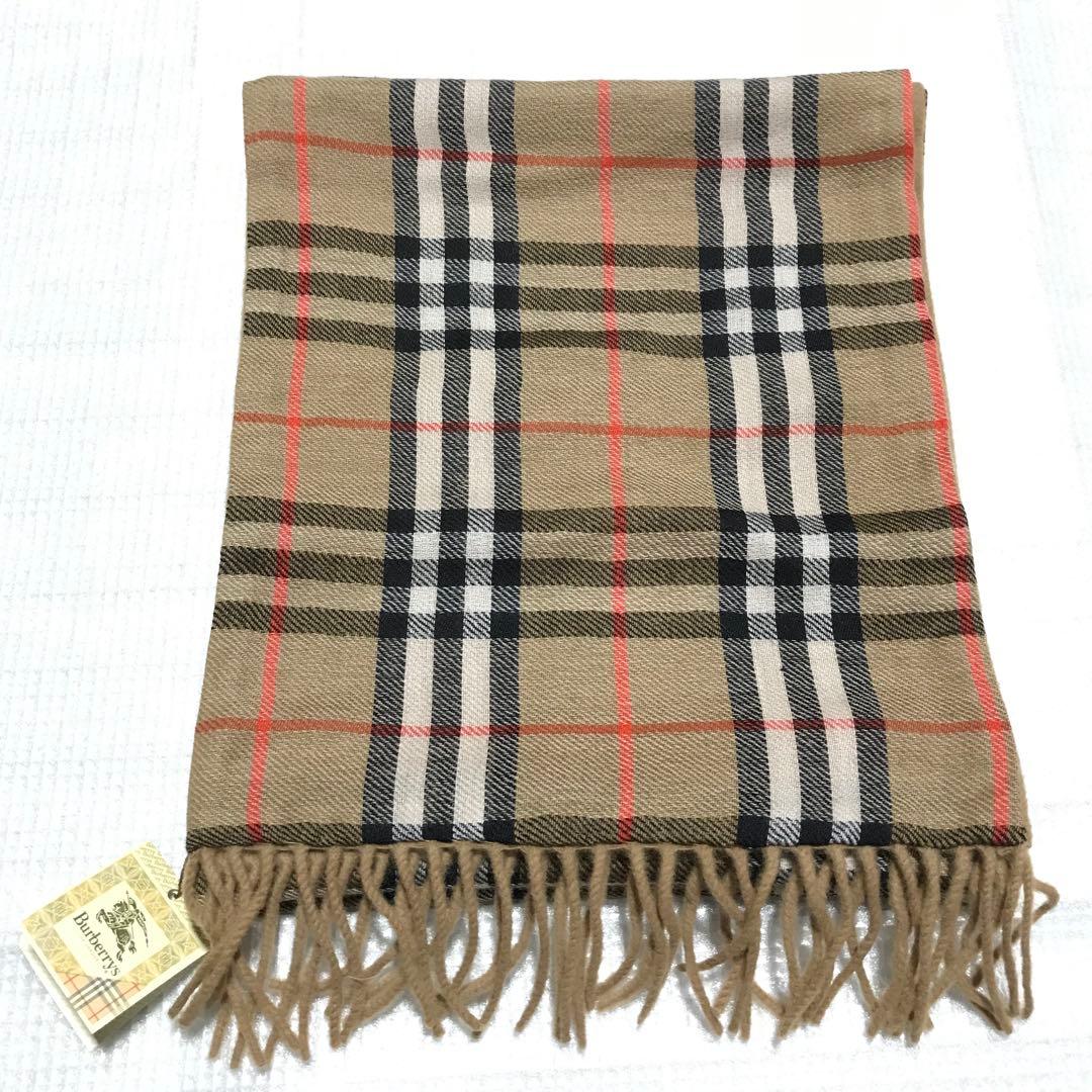 新品 英国製 Burberry バーバリー ホース刺繍 ウール マフラー 未使用