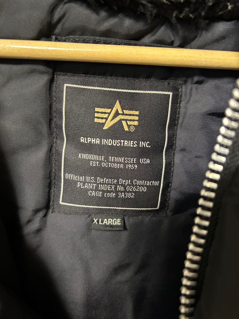 ALPHA INDUSTRIES ブラックX-LARGE N -3B