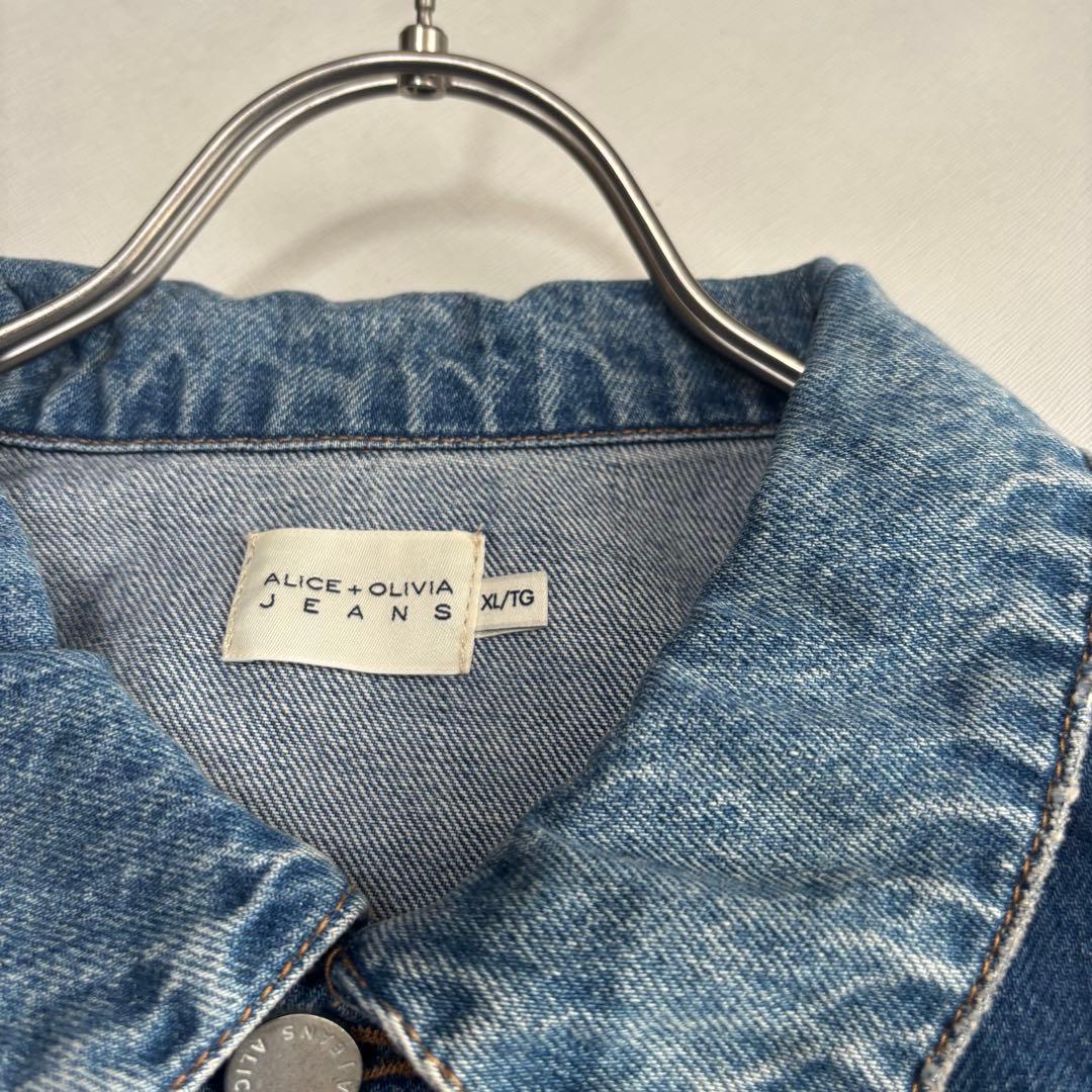 アリスアンドオリビア　デニムジャケット　ハート　カット　ラインストーン　XL