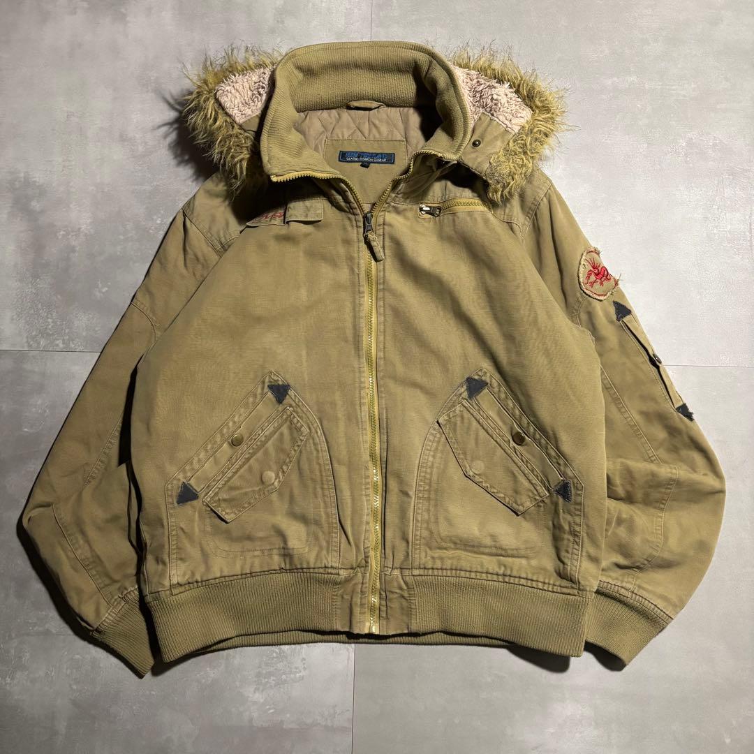 00s archive フライトジャケット　n2b 型　y2k ファー　キャメル