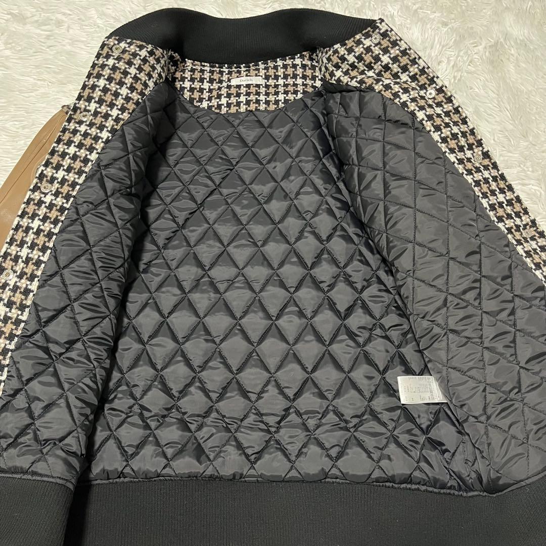 【美品】Darich Dベアチェックビッグスタジャン　キルティング　フリーサイズ