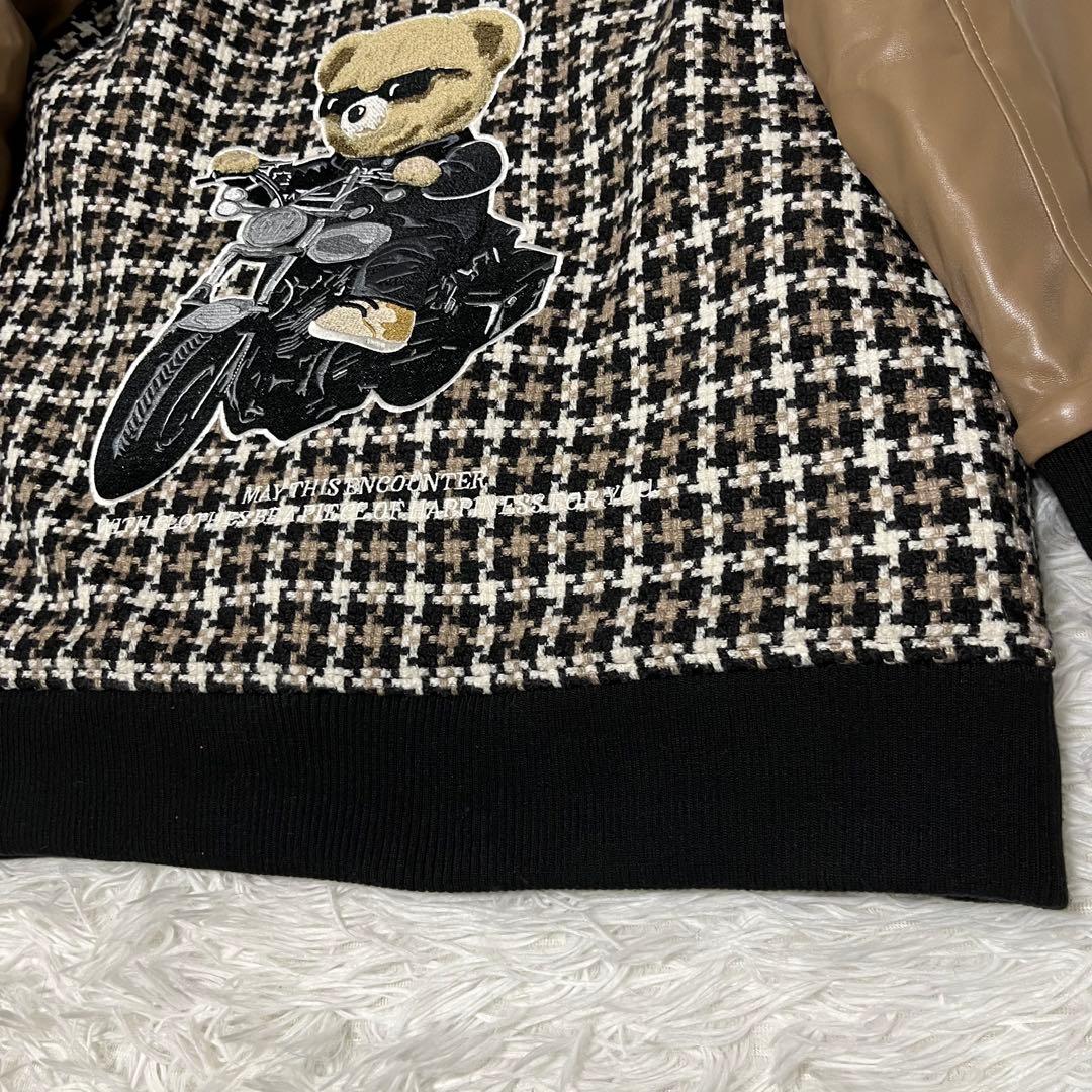 【美品】Darich Dベアチェックビッグスタジャン　キルティング　フリーサイズ