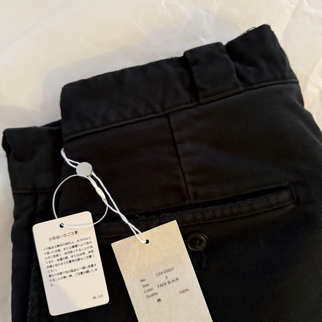 COMOLI 25AW 直営店限定 MOLESKIN WORK PANTS