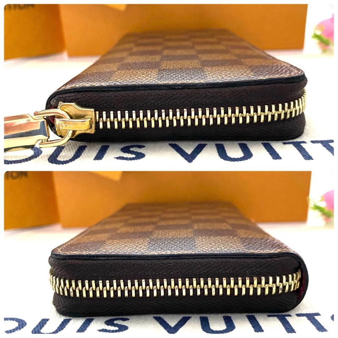 ルイ ヴィトン◎ポルトフォイユ クレマンス ダミエ コクリコ ラウンドファスナー