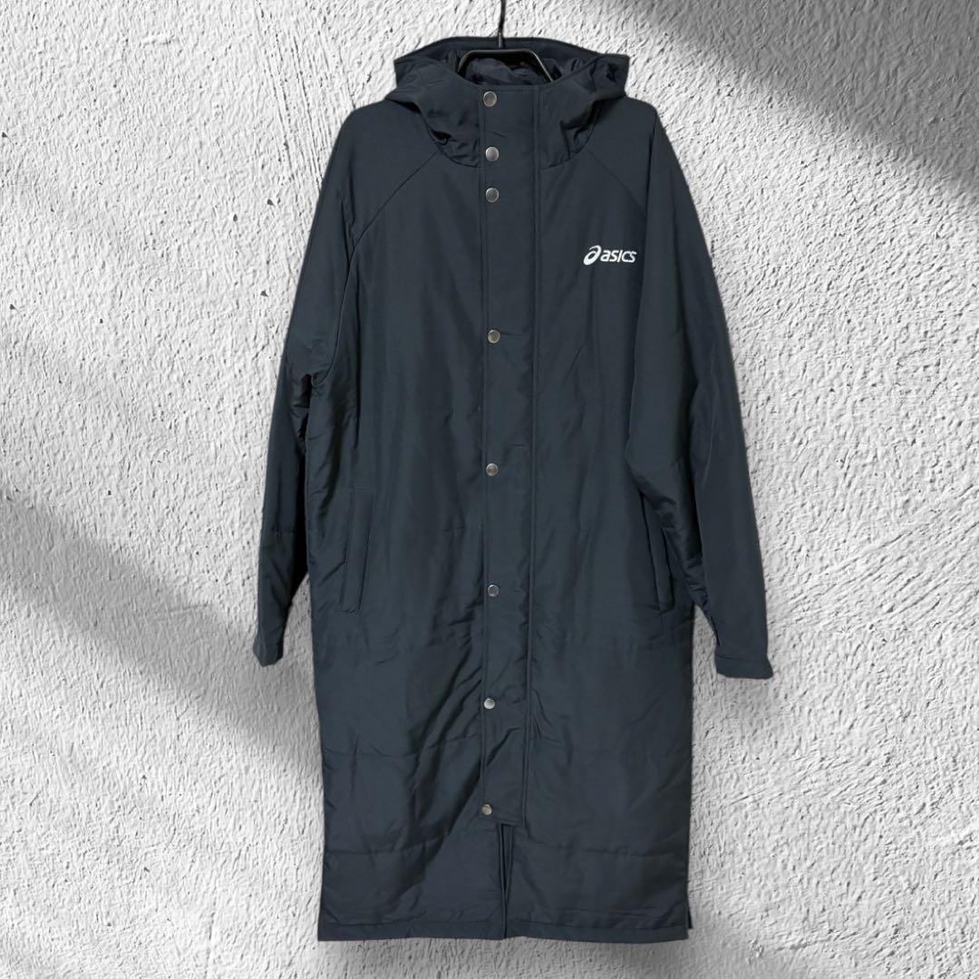 【asicsアシックス】ベンチコート(XL)ブラック