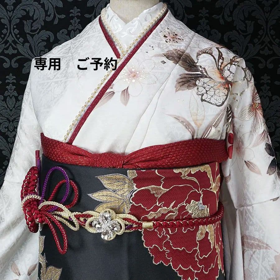 専用　ご予約　振袖セット　オーダー仕立て　白地　刺繍　金彩加工　成人式