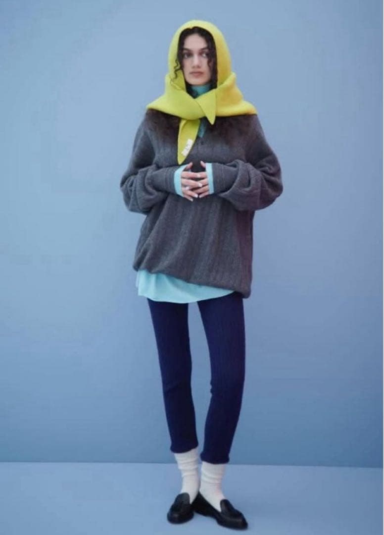 Y yo cashmere (イーヨ) フード付きマフラーカシミヤ