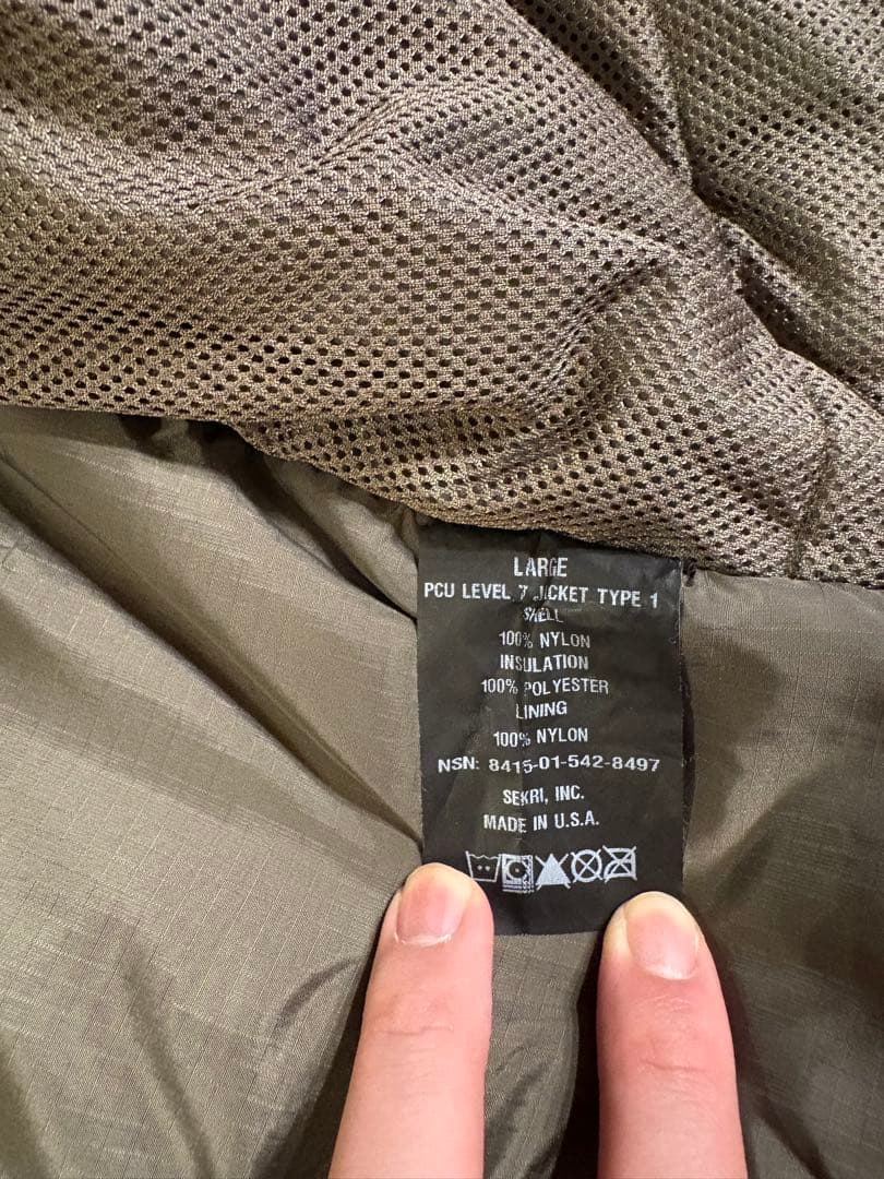 PCU LEVEL7 JACKET TYPE1 SEKRI製