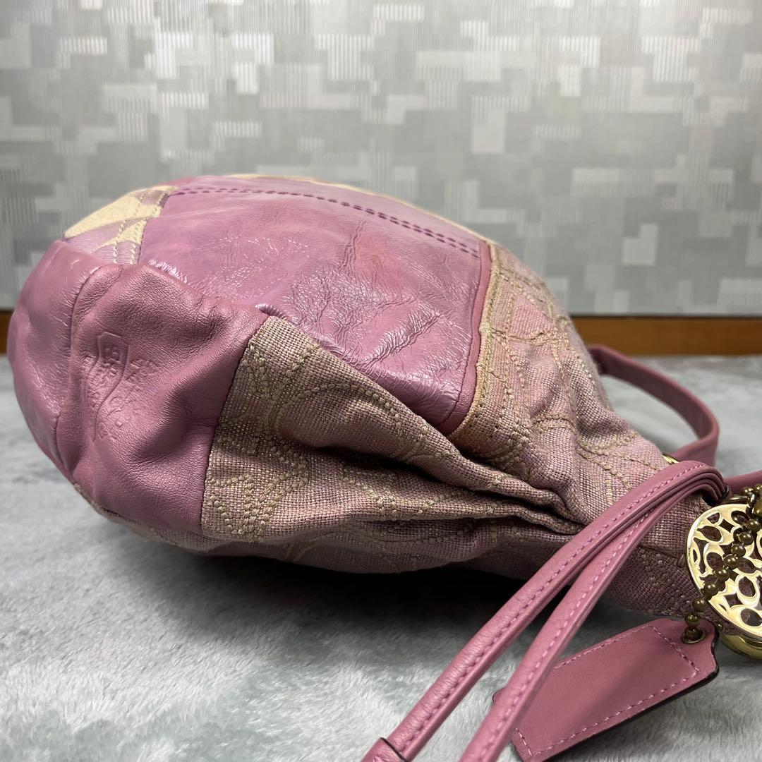バッグ Vintage Coach Bag Pink PatchWork