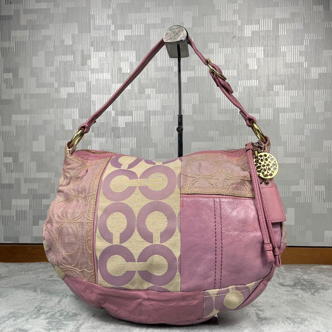 バッグ Vintage Coach Bag Pink PatchWork