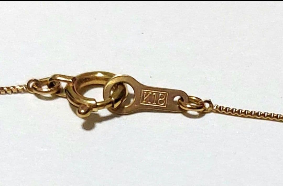 K18　1Pダイヤモンド 0.1ct 馬蹄 ネックレス　　アンティーク