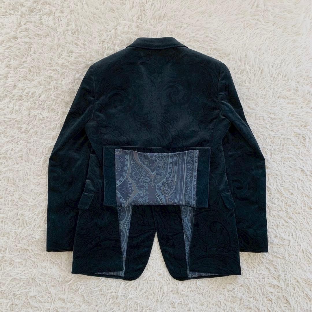 ETRO　エトロ　ベロア　ペイズリー　総柄　メタルボン　スーツ　セットアップ