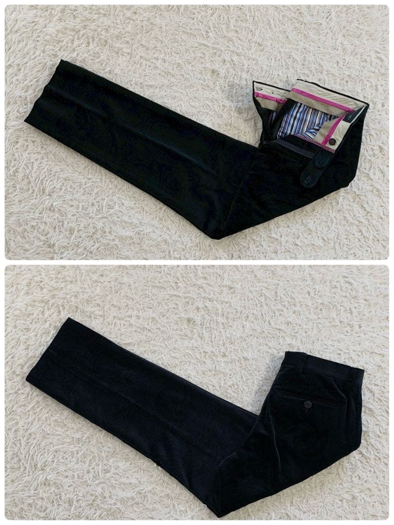 ETRO　エトロ　ベロア　ペイズリー　総柄　メタルボン　スーツ　セットアップ