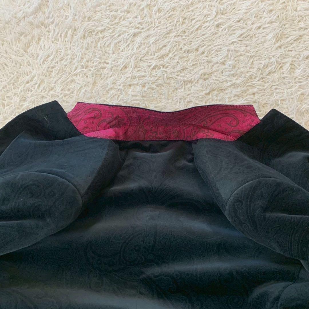 ETRO　エトロ　ベロア　ペイズリー　総柄　メタルボン　スーツ　セットアップ