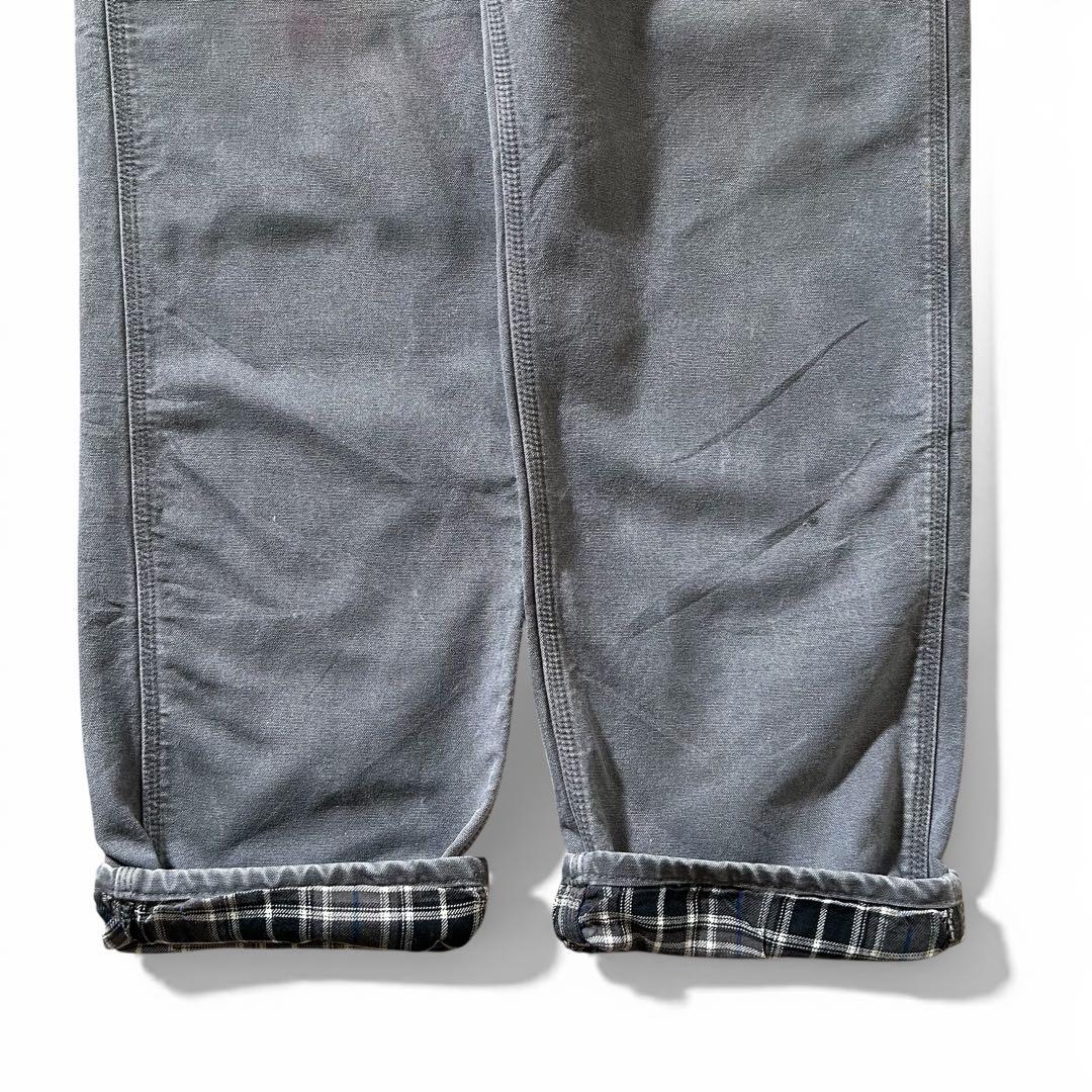 希少 カーハート B111 裏地チェック ペインターパンツ 34×32 グレー