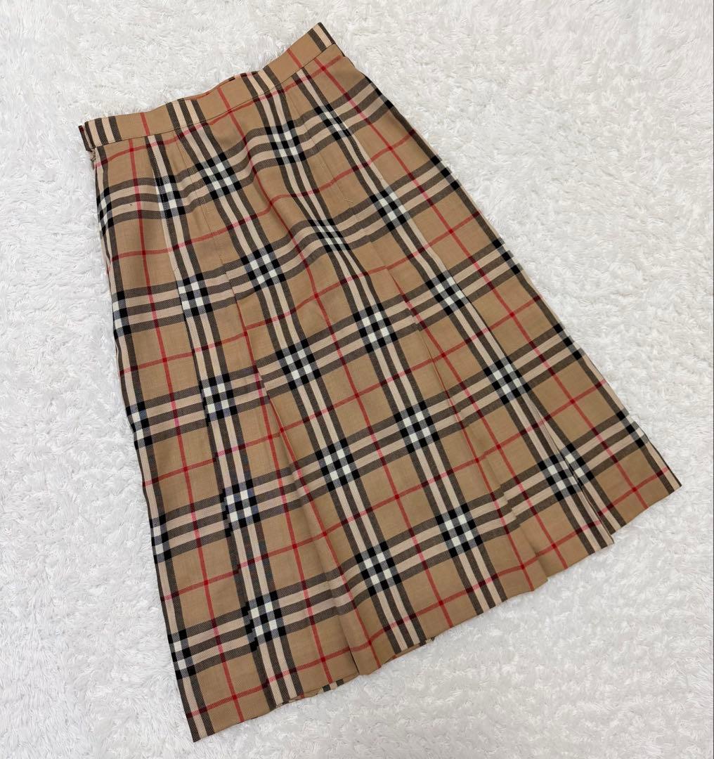 良品 BURBERRYS プリーツスカート ノバチェック