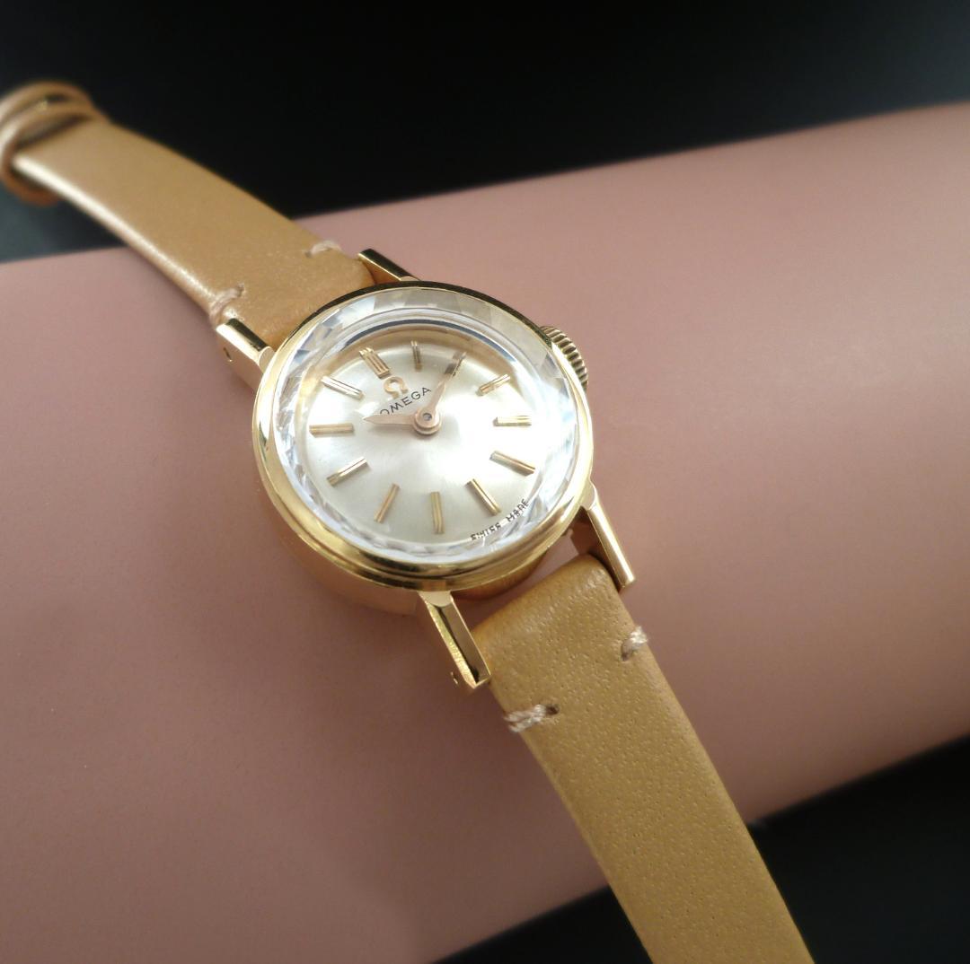 オメガ　1963年 18金無垢　カットガラス　レディース OH済　美品！